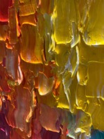 Peinture à l'huile abstraite colorée sur toile texturée, grand format, encadrée, orange, faite à la main, pour décoration de salon