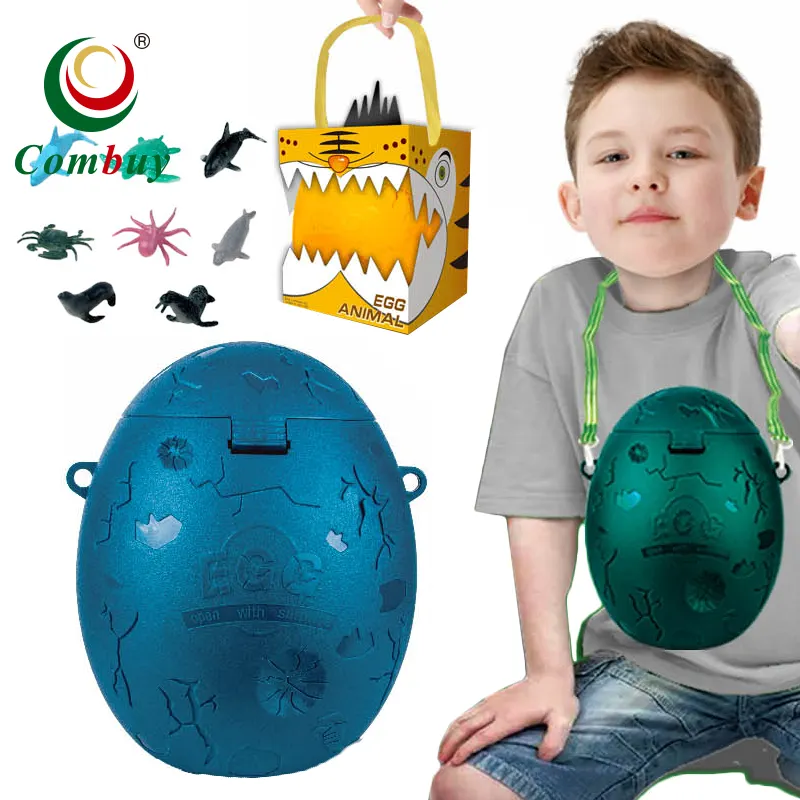 Modelo de juego de mochila de huevo, figuritas de animales de simulación, juguete
