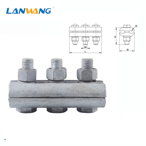 Abrazadera de Ranura Paralela de Acero Galvanizado <span class=keywords><strong>JBB</strong></span>, Fácil Instalación para Instalaciones de Líneas Eléctricas de Distribución en Exteriores - Product Image 1