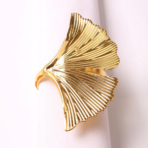 Anneau de serviette feuille d'érable argent plaqué or Anneau de serviette feuille fermoir de serviette feuille Anneau de <span class=keywords><strong>mouchoir</strong></span> - Product Image 2