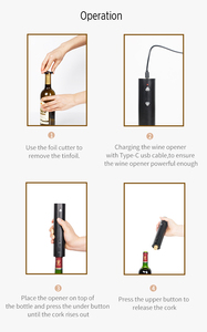 Ouvre-bouteille automatique en plastique électrique électrique <span class=keywords><strong>tire</strong></span>-<span class=keywords><strong>bouchon</strong></span> à vin pour fête amateur de vin accessoires de cuisine cadeau - Product Image 6