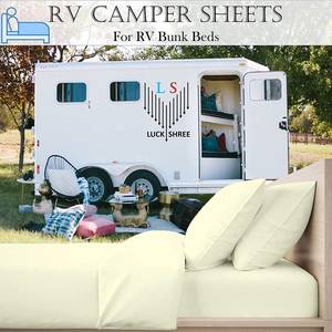 Organic Cotton <strong>Caravan</strong> Bedding Sweat Wicking Temperature Balancing Camper, Motorhome, Travel Trailer Low Profile <strong>Fitted</strong> <strong>Sheet</strong> - Product Image 3