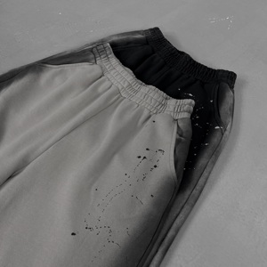 Pantalon droit vintage personnalisé de haute qualité 430G avec logo peint par pulvérisation pour l'automne-hiver (vente en gros) - Product Image 2