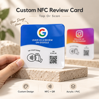 Plaque d'avis NFC en acrylique imprimée sur mesure avec code QR et support adhésif – Affichage 'Touchez pour avis' pour comptoirs de caisse de boulangerie