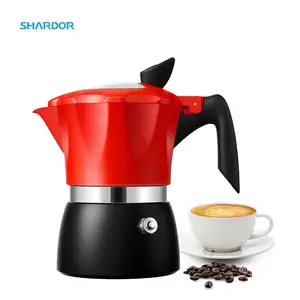 Cappuccino Latte Manual Moka Pot Stovetop Espresso Maker 3 Cup Easy to Operate Italian Style Moka Pot Maker