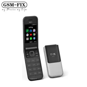 GSM-FIX 노키아 2720 플립 2019 단일 심 슈퍼 저렴한 원래 간단한 공장 잠금 해제 GSM 모바일 4G 휴대 전화