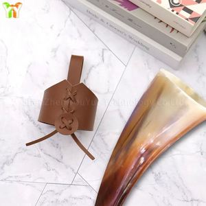 Retro Embossed PU Leather Beer Belt Holder Viking Drinking Horn Mug Tankard <b>Portable</b> <b>Bar</b> Household Drinkware Accessories - Product Image 3