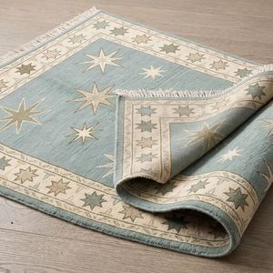 Tapis étoilé noué à la main, style bohème céleste, 100% laine, tapis de sol artisanal de qualité supérieure pour salon, chambre à coucher, salle à manger - Product Image 4