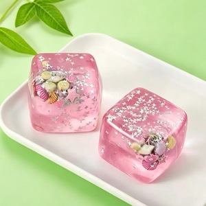 Juguete Antiestrés de Maltosa Transparente con Forma de Estrella Rosa, Juguete Sensorial de Rebote Lento y Suave para Niños y Adultos - Product Image 1