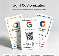 Carte NFC PVC RFID professionnelle avec puce NTAG213 13,56 MHz, étanche, pour les réseaux sociaux et l'hôtellerie - Carte de commentaires Google