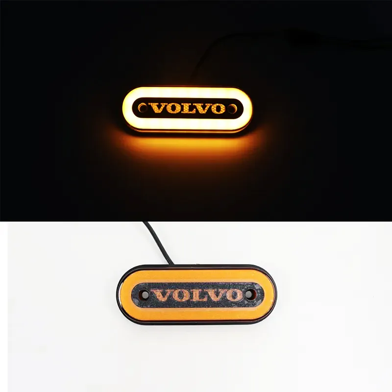 Truck 24v centre mesh small yellow light with LOGO side skirt lamps wide light Eurocard LED pop-up light