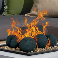 Ensemble de boules de feu rondes en céramique pour foyer à gaz intérieur et extérieur Bol à feu et accessoires de décoration pour cheminées Boules de feu réutilisables