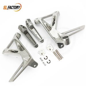 Support de repose-pieds avant gauche/droit en aluminium argenté durable et remplaçable pour moto <span class=keywords><strong>CB500F</strong></span> 16-23 CBR500R 16-23 - Product Image 3