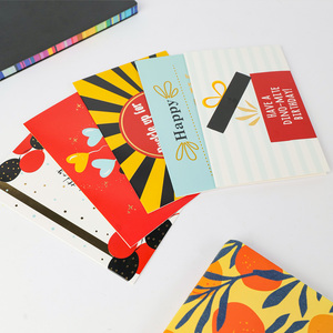 Tarjetas de cumpleaños de felicitación de papel plegado personalizado con sobres en blanco azules y amarillos, diferentes tipos de colores - Product Image 5