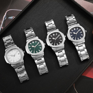 Business-style Quartz Watch With Stainless Steel Strap Eco-friendly Calendar Function Sporty Style Suitable For Men's Wear - Product Image 1