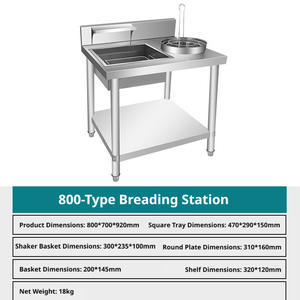Mesa Comercial para Preparación y Empanado de Pollo Frito, Equipo para Empanizar Pollo Tipo <span class=keywords><strong>KFC</strong></span> - Product Image 5