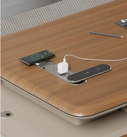 Bureau de direction moderne en panneaux de bois écologiques de grande taille avec chargeur USB, tiroirs de rangement, autoportant, durable, pour la maison, le bureau ou l'hôtel