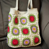 Offre Spéciale conception personnalisée à la main au crochet fleur sac dames épaule fleur sac à main macramé sacs fourre-tout