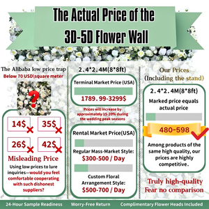 Mur de roses artificielles couleur champagne de haute qualité en gros pour les propositions de mariage, les anniversaires, les arrière-plans <span class=keywords><strong>photo</strong></span> et les événements festifs - Product Image 2