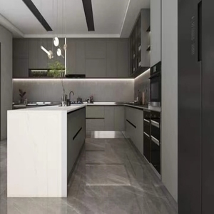 Mobili da Cucina Modulari di Design Italiano di Alta Gamma con Opzioni in Laminato Effetto Marmo Artificiale, Rubinetto Incluso, Made in China 2024 - Product Image 3