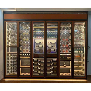 ステンレス製モダンワインバーキャビネット、冷蔵ディスプレイ付き、シャンパンゴールド、ワインセラー用、寸法カスタマイズ可能 - Product Image 6