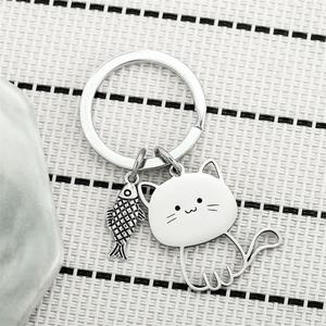 Porte-clés vintage en acier inoxydable et alliage de zinc, style rétro, motif <span class=keywords><strong>animal</strong></span> creux, pendentif couple, breloque de sac en métal sérigraphié - Product Image 3