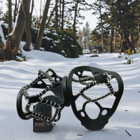 YAMA Crampons à glace légers à poignée confortable, à levier, pour sports d'hiver, randonnée, chaussures d'escalade portables
