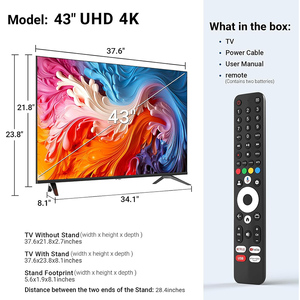 Téléviseur LED intelligent 43 <span class=keywords><strong>pouces</strong></span> 4K UHD HDTV Android/Google sans cadre Prêt à être expédié Bon <span class=keywords><strong>prix</strong></span> Modèle 43P735 - Product Image 4