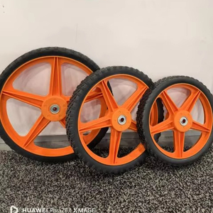 Remorque universelle de camion de main de roue de roue en plastique de remplacement en caoutchouc de jante noire, pneu de chariot de jardin de chariot - Product Image 1