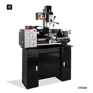 Ctmach מיני ct2520 3 ב 1 מחרטה אופקית & ציוד חיתוך לפיד 220v מכונה רב תכליתית חובה בינוני מחרטה ידנית - Product Image 3