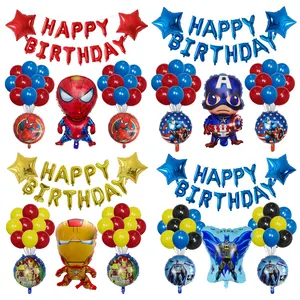 Globos de Látex de Spiderman, Capitán, Superhéroe, Decoración de Fiesta, Juguete para Niños, 38 Unidades