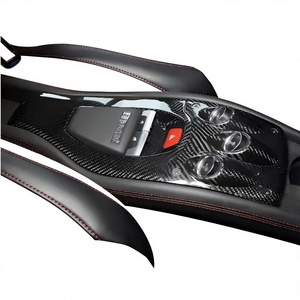 Accessoires intérieurs de voiture en fibre de carbone véritable de haute qualité pour Ferrari 458 2011-2016, panneau du bouton de changement de vitesse de la console centrale - Product Image 4