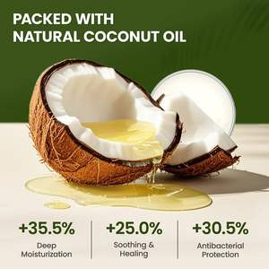 ボディオイル有機ココナッツオイルエクストラバージン生臭天然保湿剤肌髪調理用 - Product Image 3