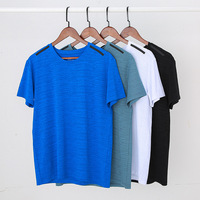 Fitness chemises à manches courtes pour hommes col rond vêtements à séchage rapide entraînement respirant lâche Sport surdimensionné t-shirts