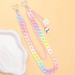 Cadena de Pantalones de Doble Capa de Resina Color Caramelo con Colgante de Muñeco de Nieve y Copo de Nieve, Cadena de Cintura Hip Hop, Accesorio de Moda Unisex - Product Image 4