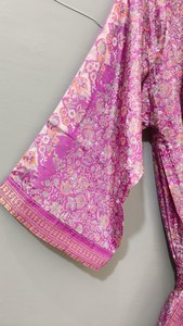 Elegante Bata de Seda Floral para Mujer, Manga Corta, Cuello Redondo, Larga, Estampada, de Satén Suave, Ropa de Dormir para Primavera - Product Image 4
