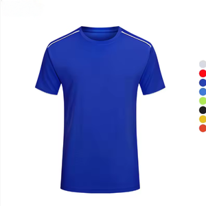 Maillot de football bleu roi pour homme, manches courtes, col rond, tissu polyester respirant, coupe classique adulte, toutes saisons - Product Image 1