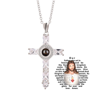 Shangjie – collier de projection de <span class=keywords><strong>photo</strong></span> <span class=keywords><strong>du</strong></span> saint-père sur mesure, collier de <span class=keywords><strong>croix</strong></span> de foi chrétienne - Product Image 2