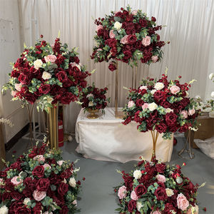 زهور اصطناعية رائجة البيع من IFG 2026، ورود خضراء وحمراء داكنة، زهور الهيدرانجيا لتزيين طاولات حفلات الزفاف - Product Image 1