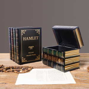 Juego de dos cajas de almacenamiento de libros <span class=keywords><strong>Deco</strong></span> de lujo, librería hueca de tamaño Vintage con vitrina decorativa para ocasiones de Bautismo - Product Image 2