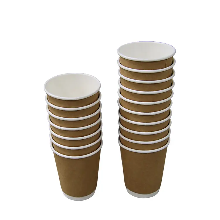 Kingwin desechable personalizado logotipo impreso hueco doble capa taza de papel tazas de café