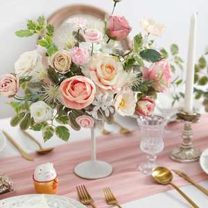 Buatan tangan bunga sutra buatan realistis dekorasi meja pernikahan buket bunga bayi dekorasi tengah meja Hari Ibu Natal - Product Image 3