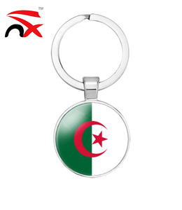 Vente chaude Personnalisé Pays Du Monde Drapeau <span class=keywords><strong>Porte</strong></span>-clés Algérie Drapeau National En Alliage De Zinc <span class=keywords><strong>Porte</strong></span>-clés pour La Décoration - Product Image 1