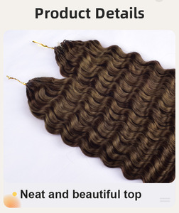 Trecce all'uncinetto in <span class=keywords><strong>capelli</strong></span> umani vergini al 100% di alta qualità, colore DW Deep Wave # 27 # 30 <span class=keywords><strong>capelli</strong></span> pre-lavorati a doppia trama di alta qualità - Product Image 4