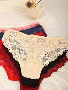 กางเกงชั้นในลายลูกไม้สำหรับผู้หญิงชุดชั้นในลูกไม้นุ่มสีใสสำหรับเด็กผู้หญิง - Product Image 2