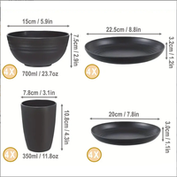 Plastic Dinnerware Sets-Eco-friendly Disposable Lightweight Dinner Plates Bowls Cups Knife & Fork Set