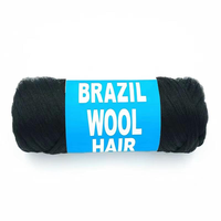 Extensions de tresses synthétiques en laine brésilienne noire de haute qualité, 70 grammes, pour tresses cubaines et locs jumbo – Vente en gros