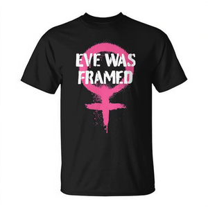 Camiseta gráfica punk feminista con estampado de Eve Was Framed, color negro, unisex, cuello redondo, manga corta, estilo urbano - Product Image 2