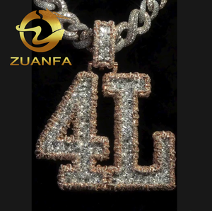 Đồ trang sức sang trọng đá ra moissanite thư Mặt dây chuyền 3D 925 Bạc moissanite tùy chỉnh hip hop mặt dây chuyền đồ trang sức chuyên nghiệp Maker - Product Image 5