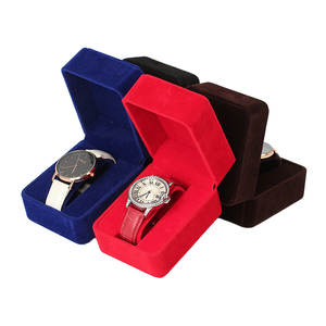 Luxury <b>Watch</b> Gift Box with Velvet Exterior and <b>Leather</b> Inner Lining Durable Design Single Luxury <b>Watch</b> Box <b>Watch</b> Gift Box - Product Image 1